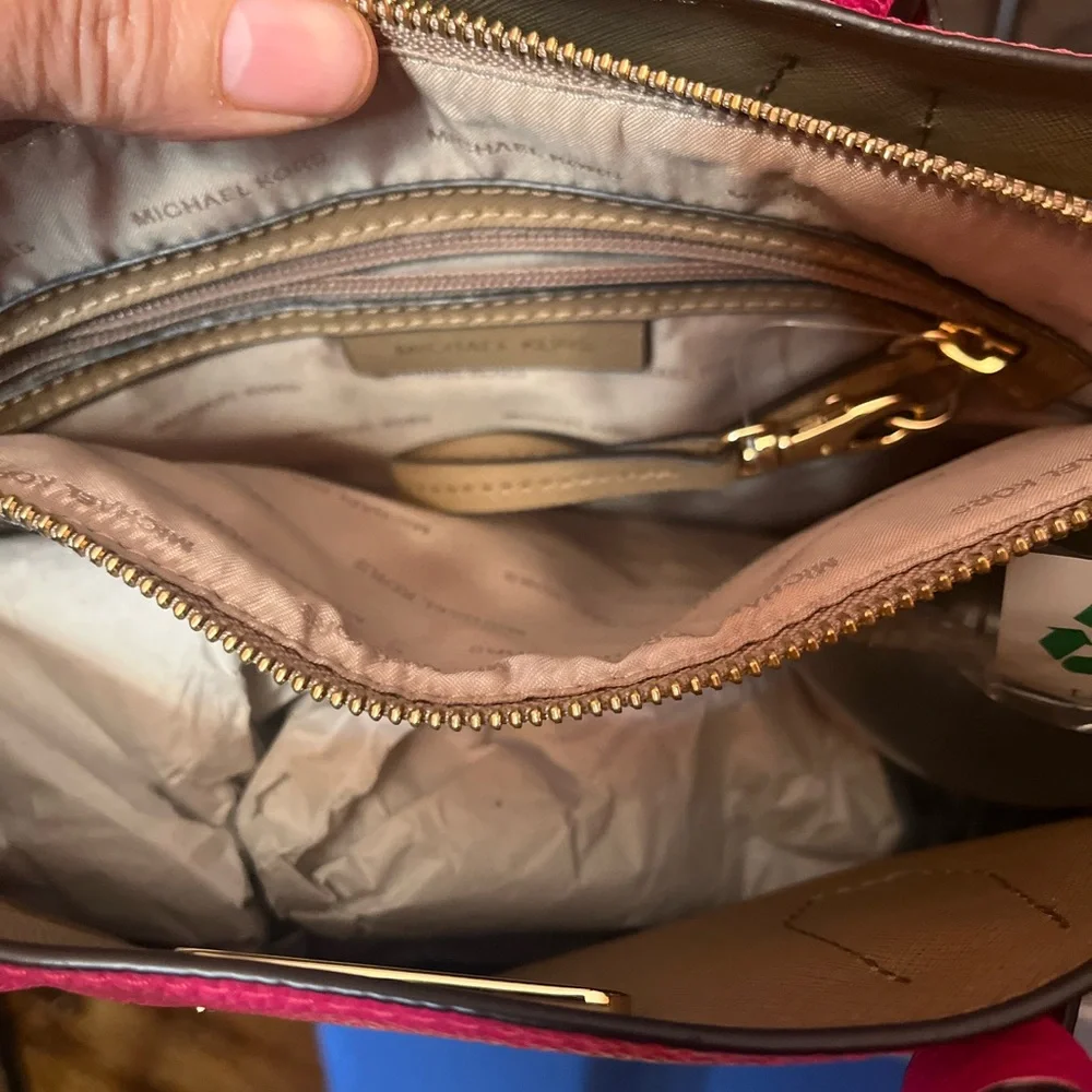 Michael Kors Pink Structured Tote Bag with Charm